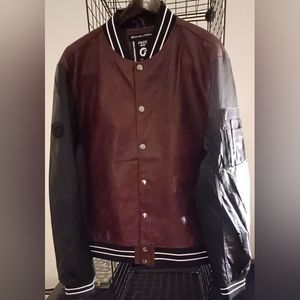 Fried faux  leather bomber Jacket